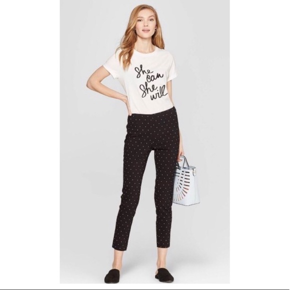 a new day Pants - A New Day High Rise Polka Dot Skinny Ankle Pants